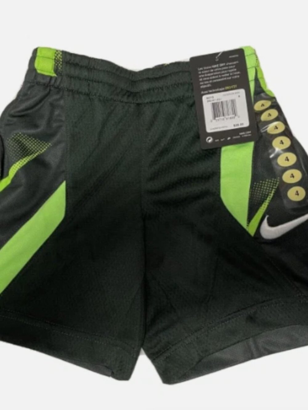 Nike Boys Basketball Shorts 4 XS Black Green NWT